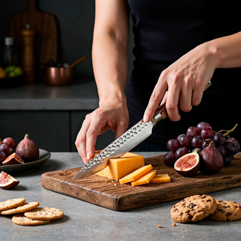 5-Piece Hammered Stainless Steel Kitchen Knife Set with Wood Handles - Image 7