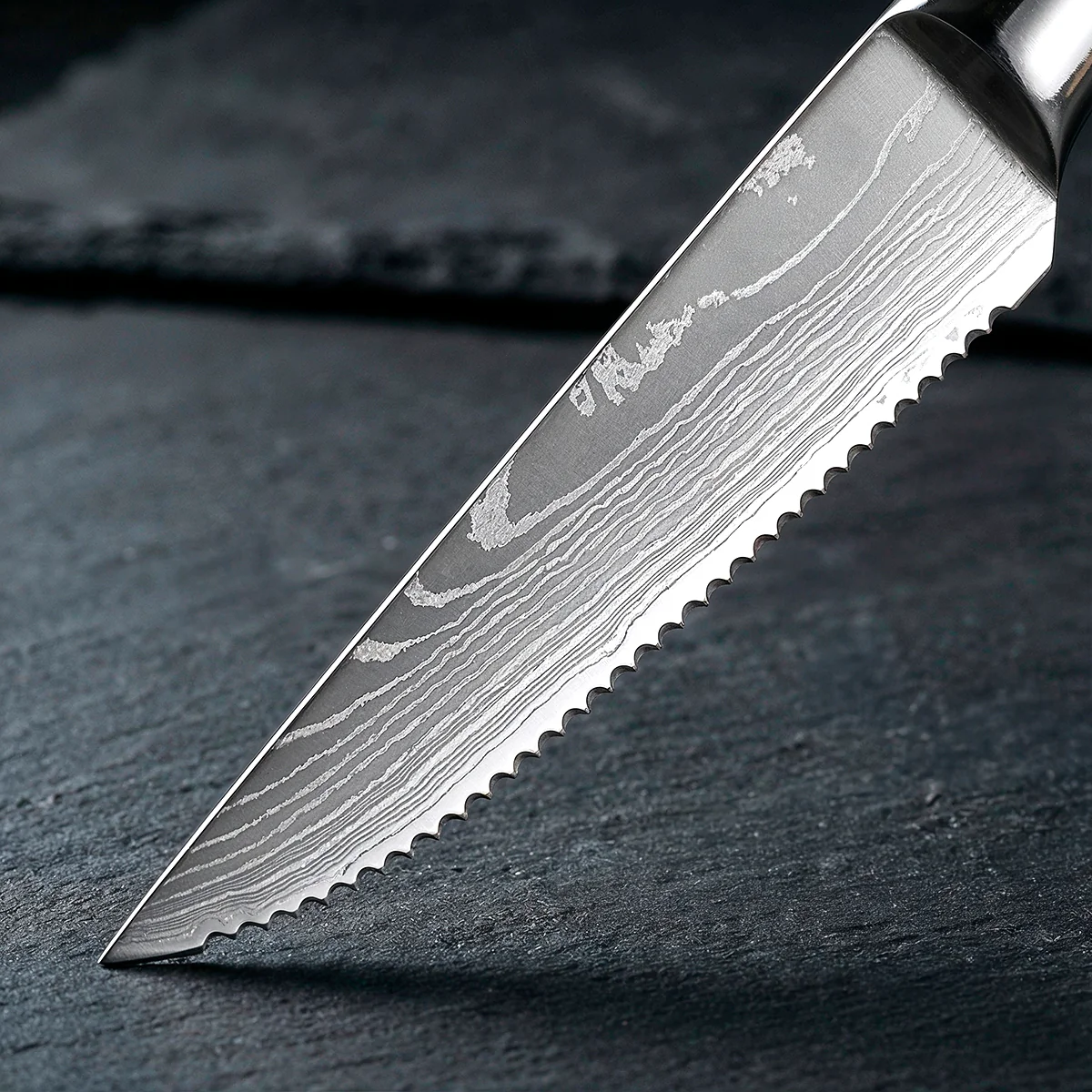 6-Piece Serrated Steak Knife Set with Blue Handles - Image 3