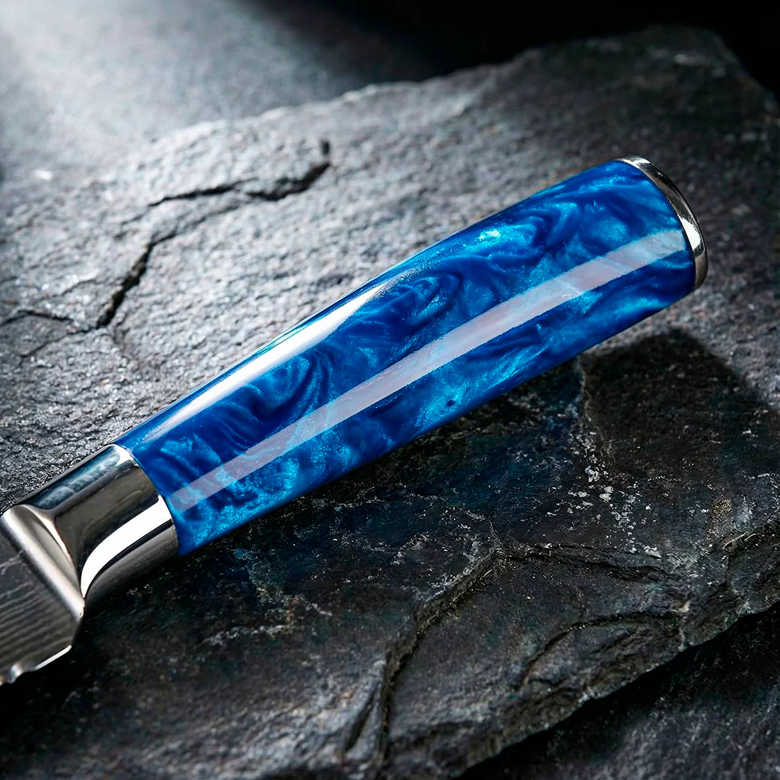 6-Piece Serrated Steak Knife Set with Blue Handles - Image 4
