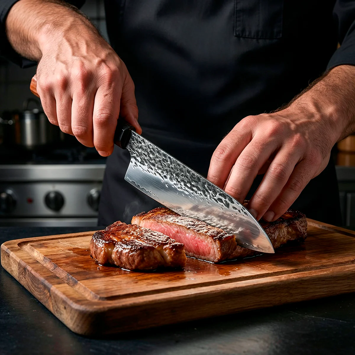 7-piece set Hand-Forged Knife Set with Rosewood Handles - Image 5