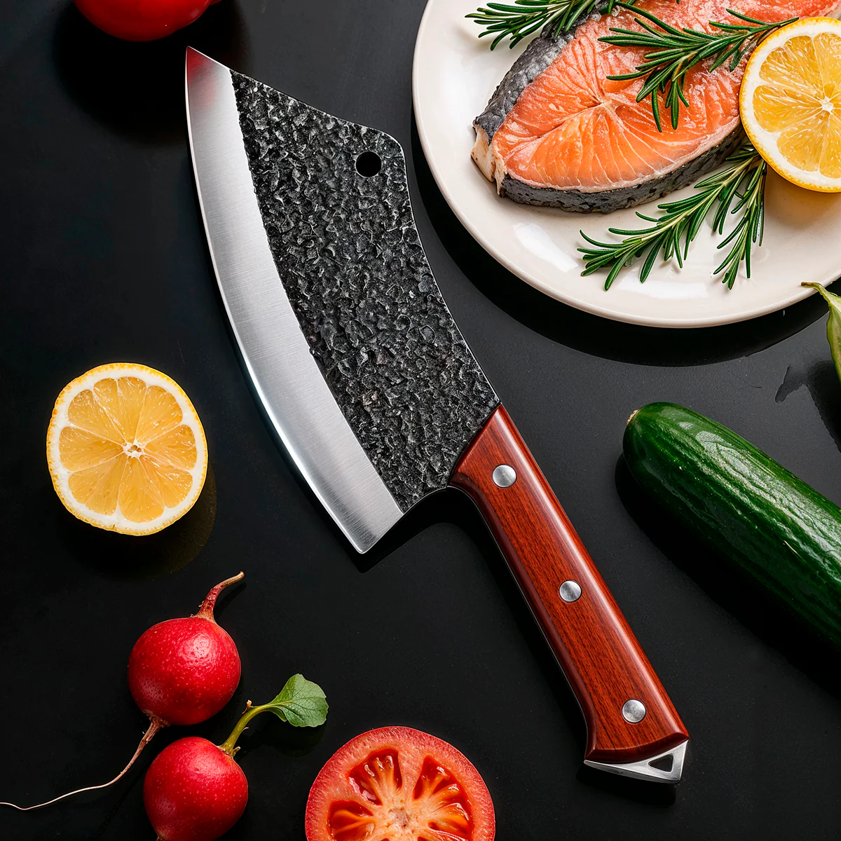 Hand Forged Meat Cleaver Knife - Image 4