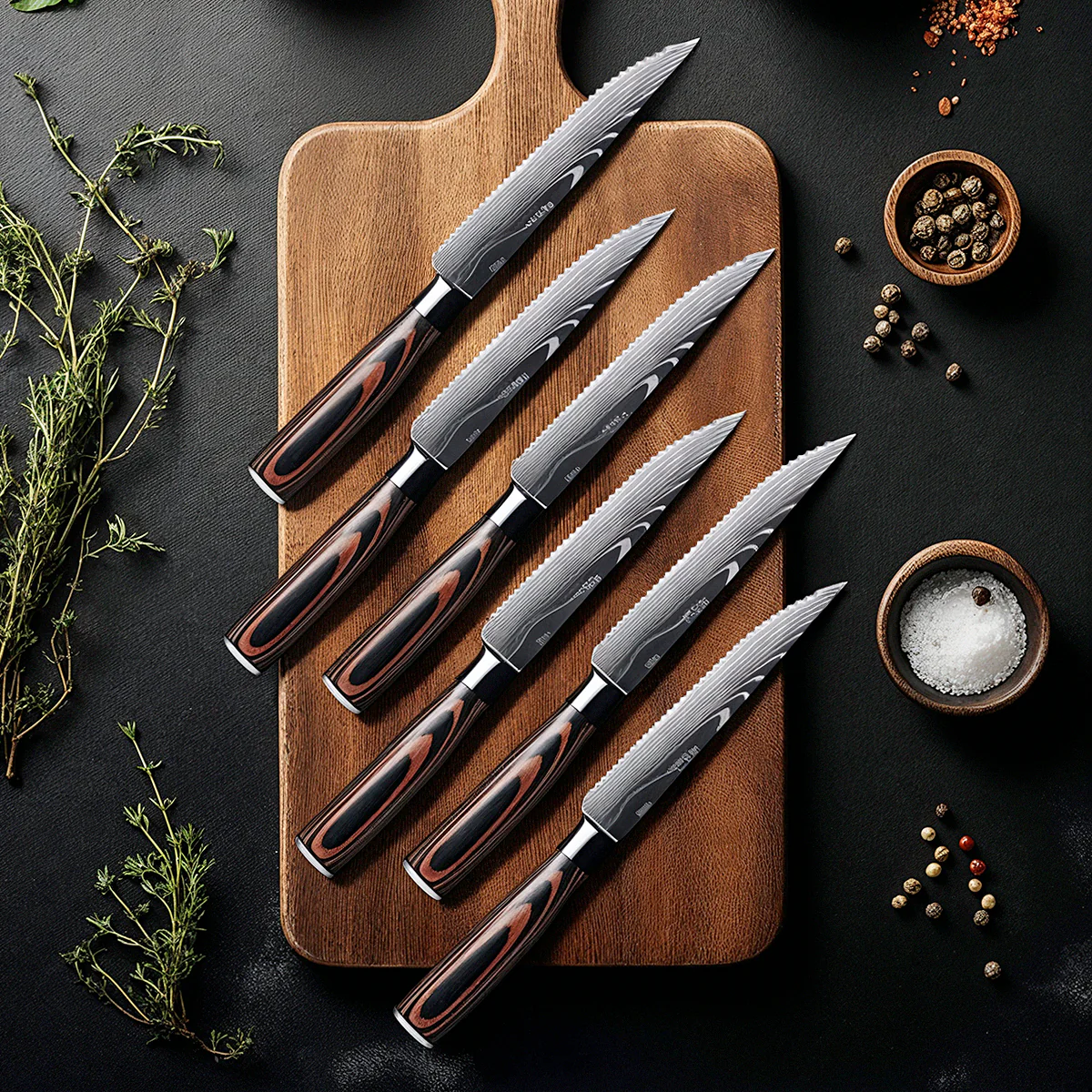 Damascus Steak Knife Set - Image 8