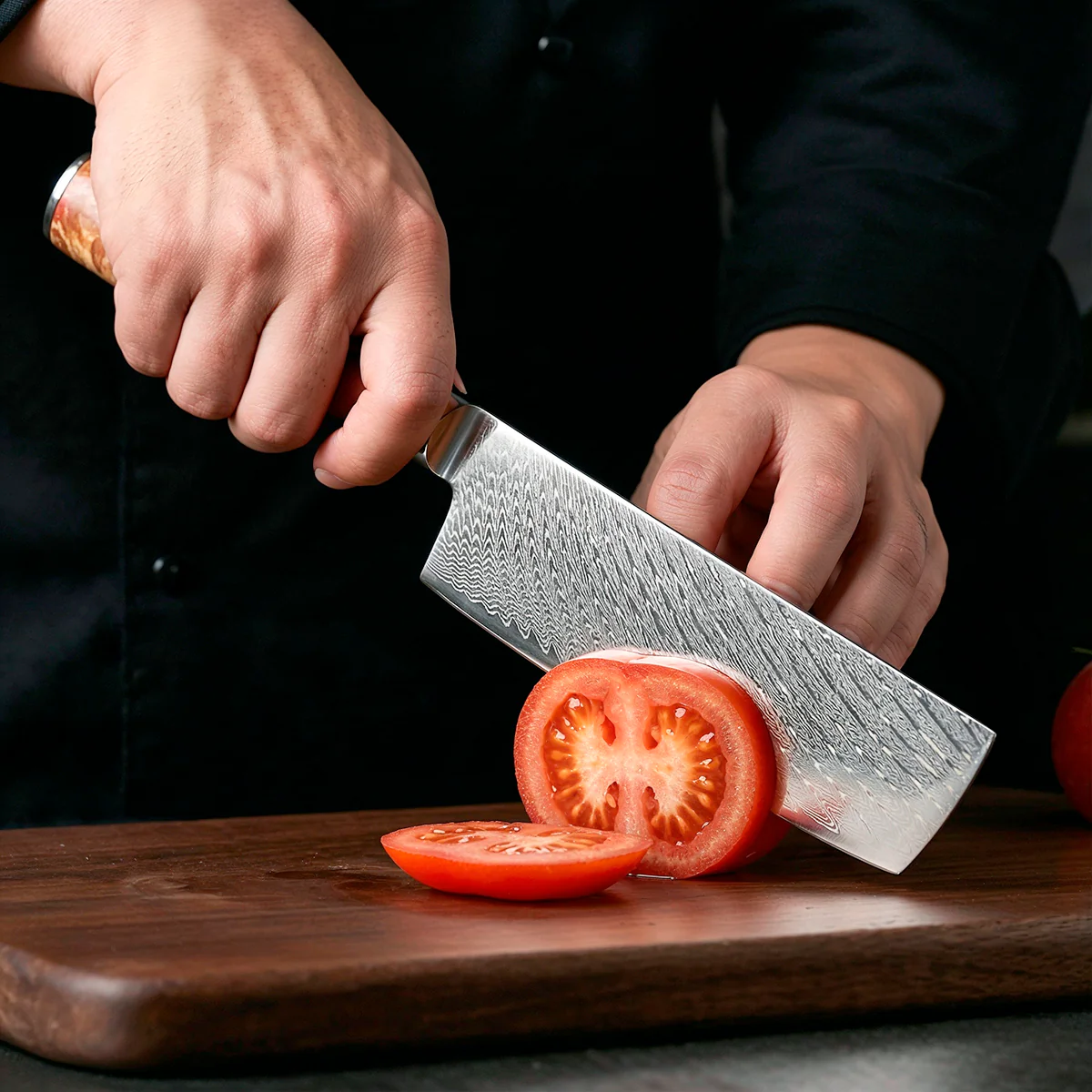 9-Piece Damascus Chef Knife Set with Red Handles VG10 - Image 7